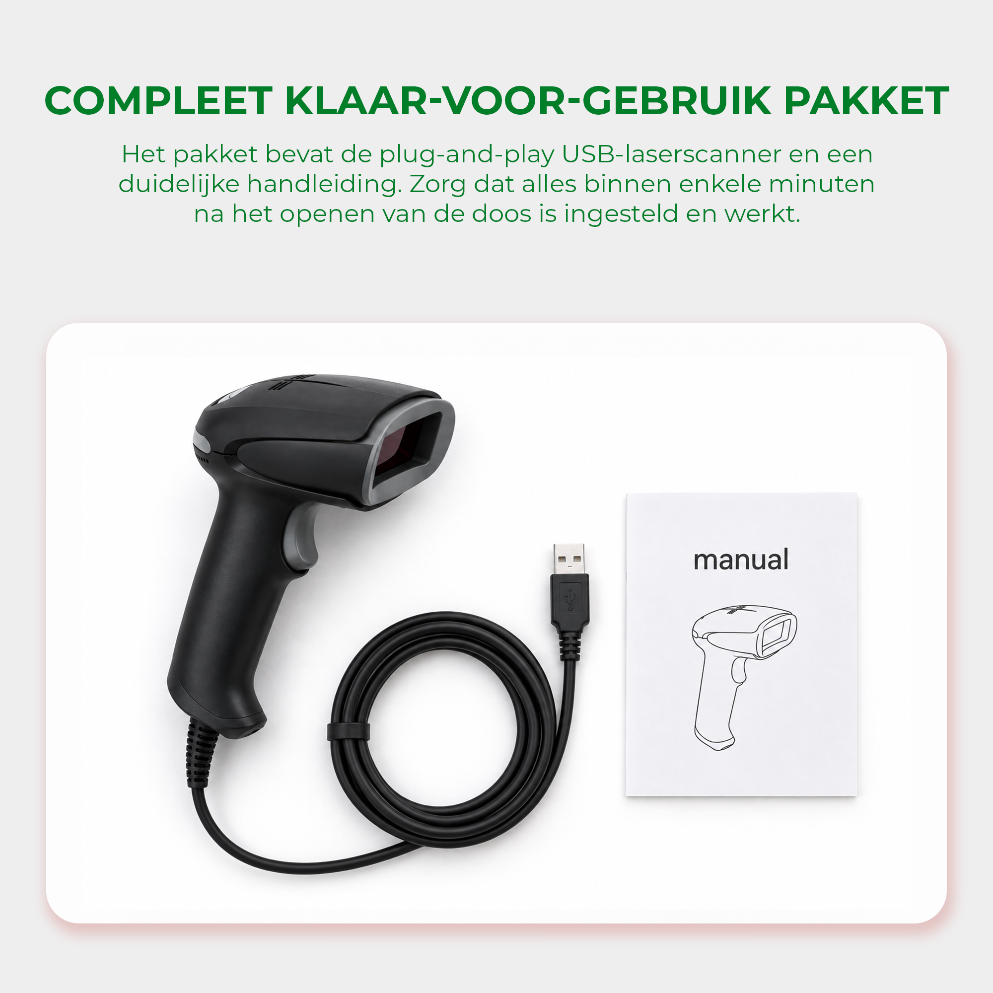 Afintek 1D barcodescanner | USB bedraad - Afbeelding 6