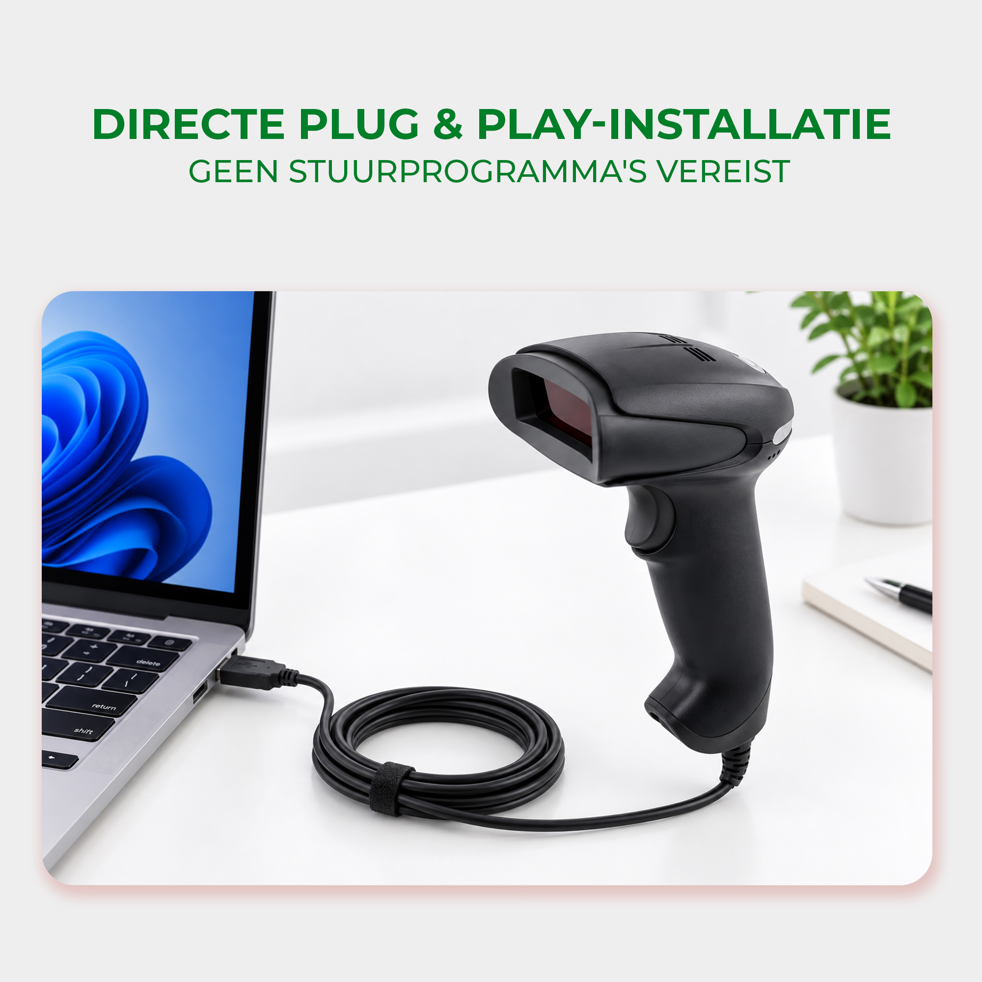 Afintek 1D barcodescanner | USB bedraad - Afbeelding 7