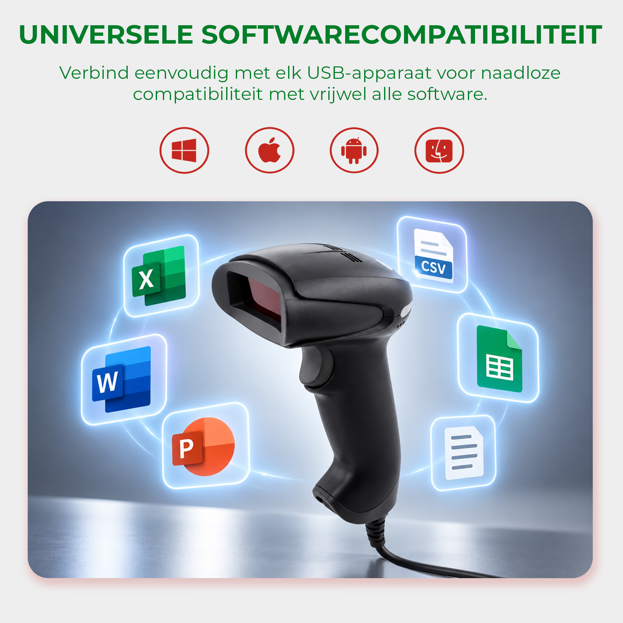 Afintek 1D barcodescanner | USB bedraad - Afbeelding 2