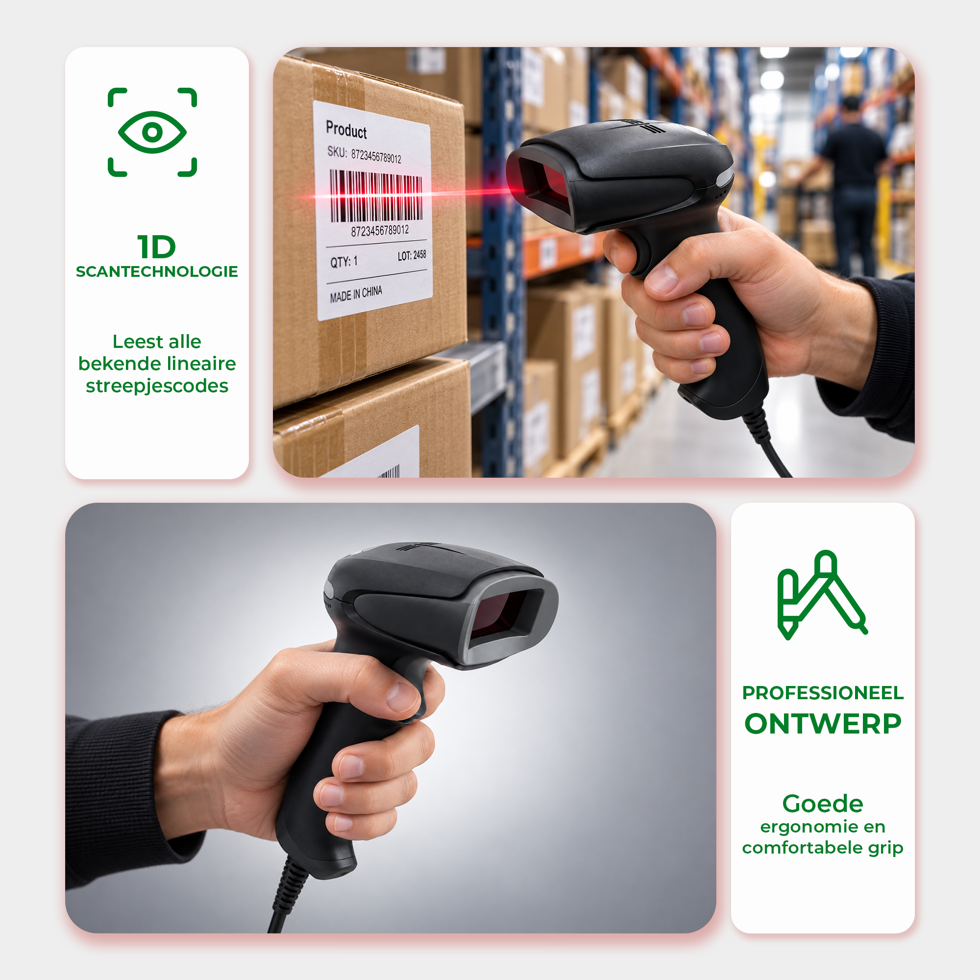 Afintek 1D barcodescanner | USB bedraad - Afbeelding 5